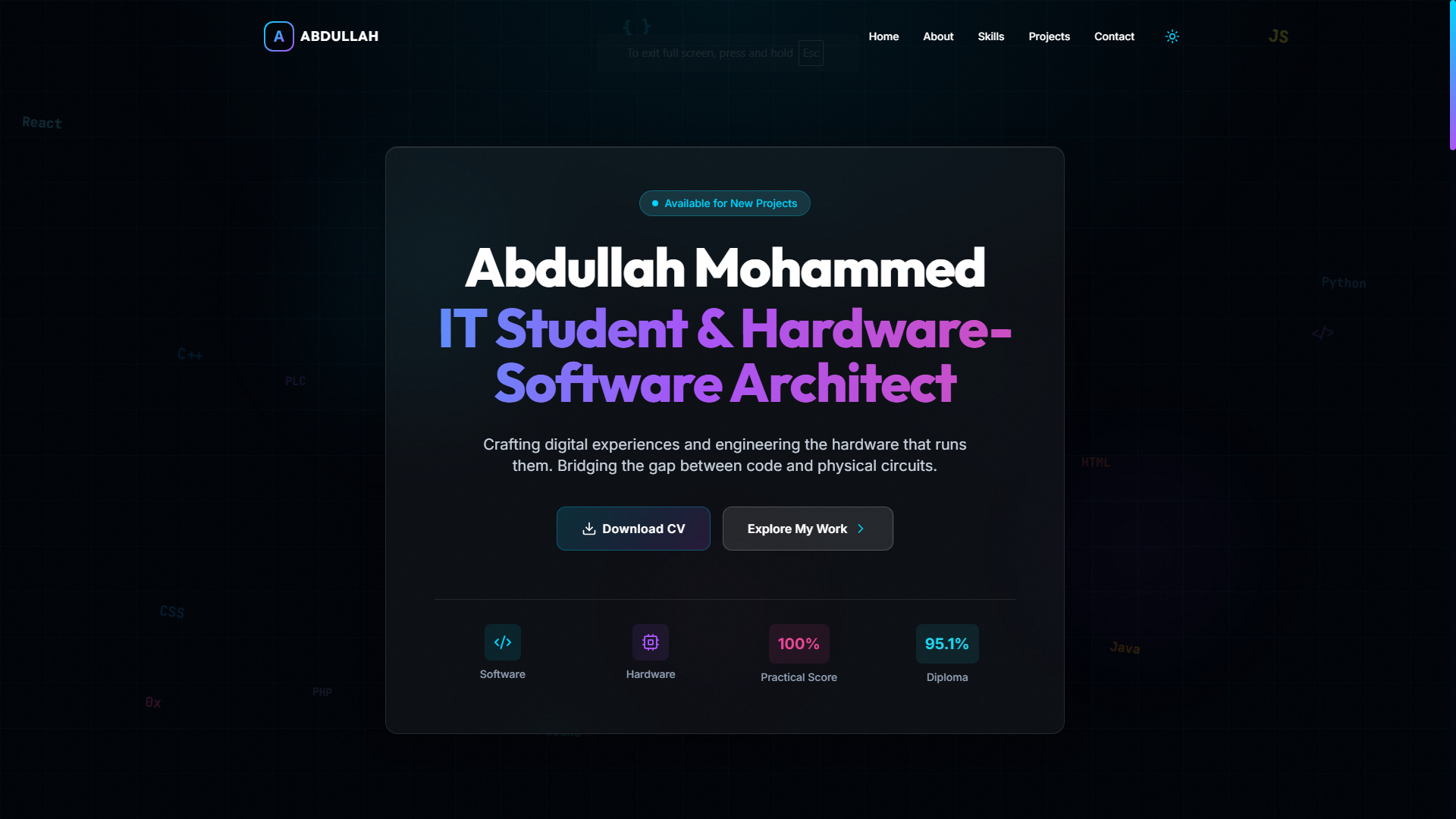 Hardware-Software Architect Portfolio
